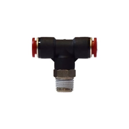 Midland Industries Swivel Branch Tee, Tee, 6 mm x 14 Nominal, PushIn x PushIn x MBSPT, 0 to 220 psi, 5 to 175 de 20683